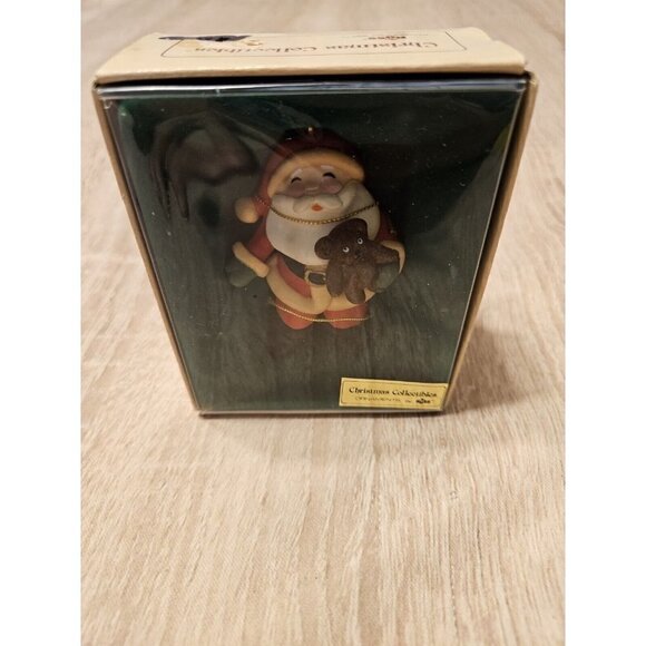 Vintage Santa With Teddy Bear Christmas Collectibles Ornament By Russ - Picture 3 of 5